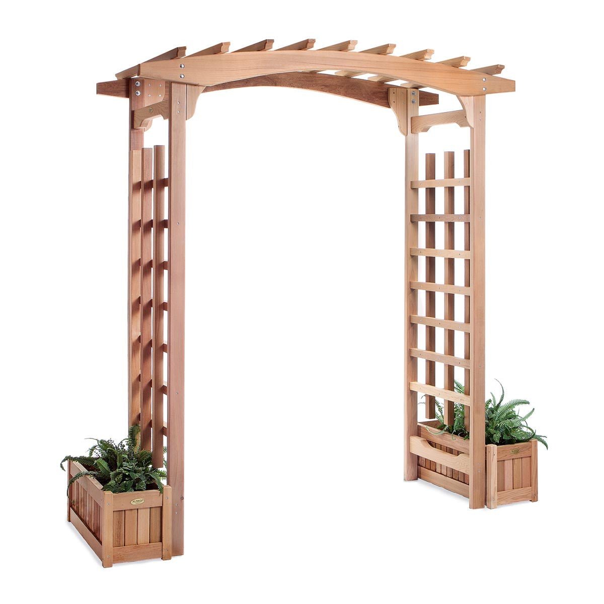 6' Cedar Walk-Through Garden Arbor & Planter Box Set | Eartheasy.com