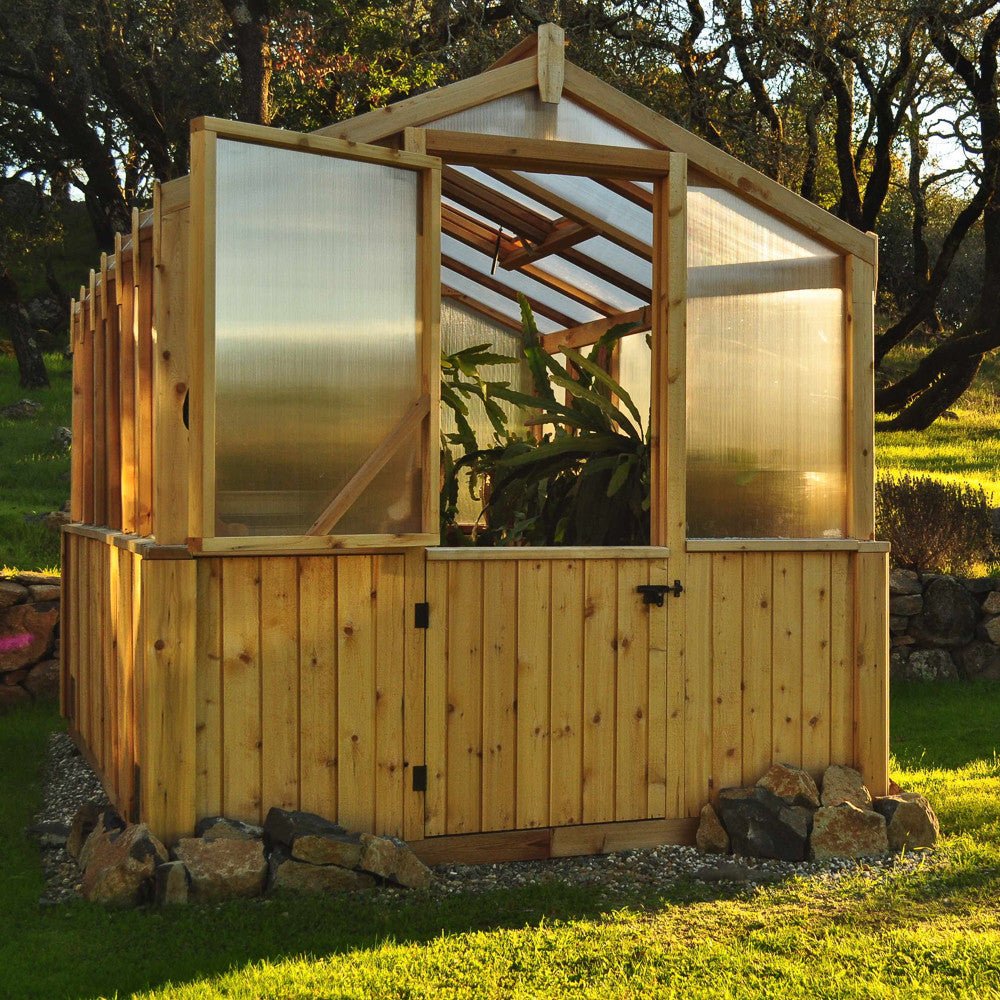 8' x 8' Cedar Greenhouse Kit - Eartheasy