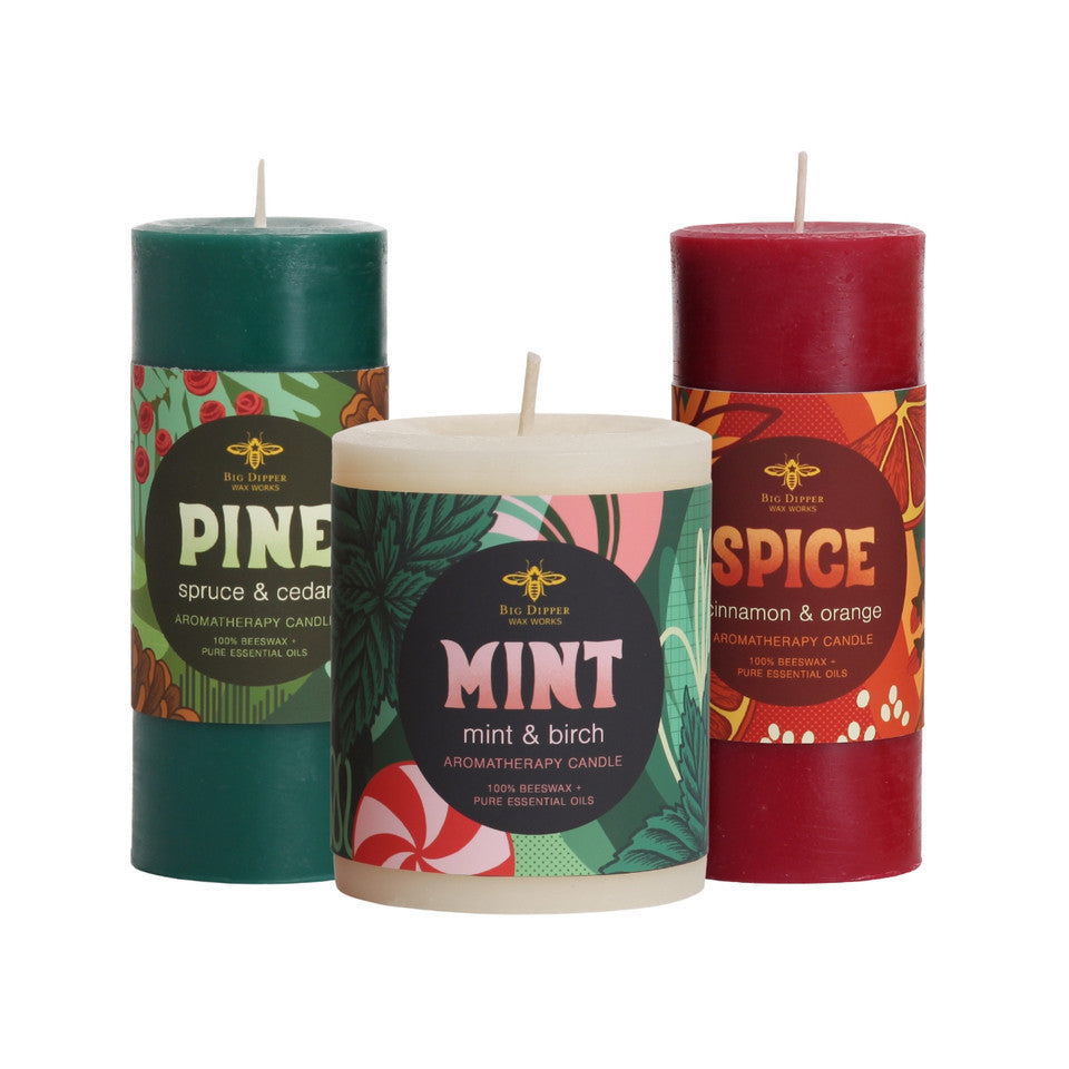Holiday Aromatherapy Beeswax Pillars | Eartheasy.com