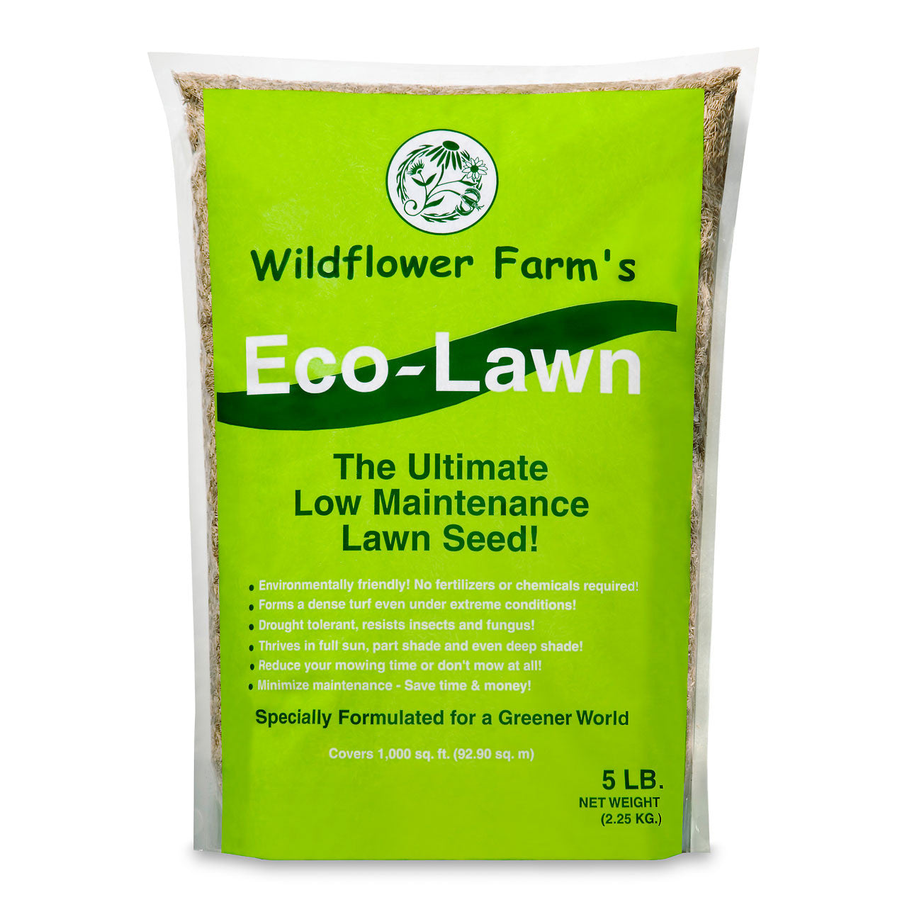 depth to plant grass seed Wildflower Farm's Eco-Lawn Organic Grass Seed 5 lbs