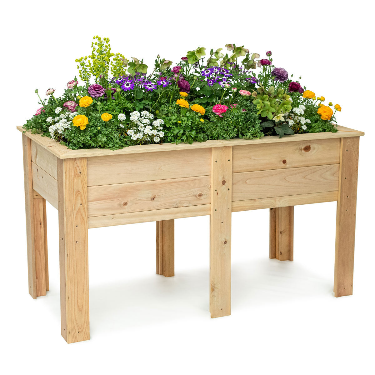 Natural Cedar Elevated Garden Planter