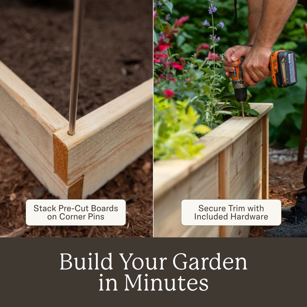 Natural Cedar 9' U-Shaped Raised Garden Beds