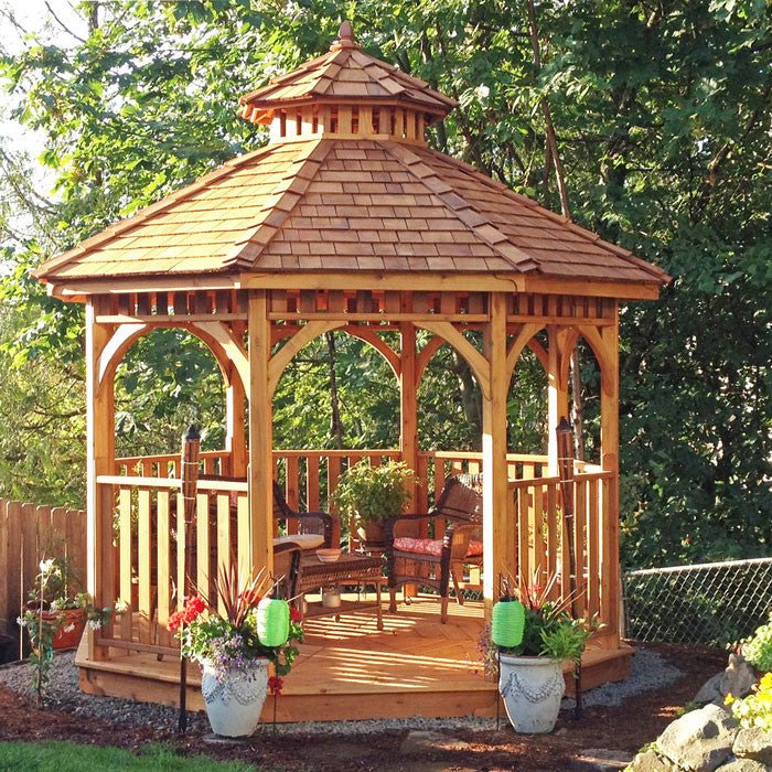 10' Cedar Panelized Octagon Gazebo Standard Kit option3