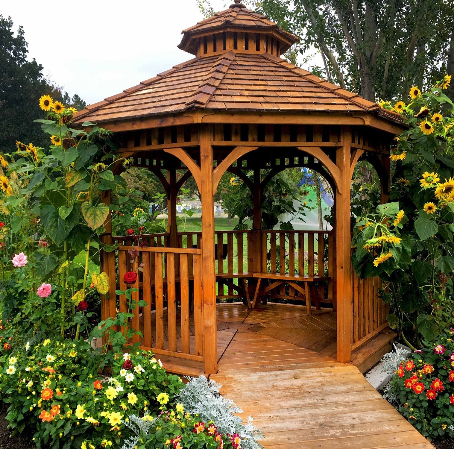10' Cedar Panelized Octagon Gazebo Standard Kit