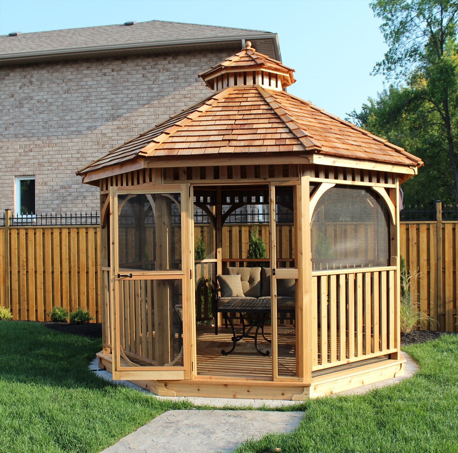 10' Cedar Panelized Octagon Gazebo Standard Kit
