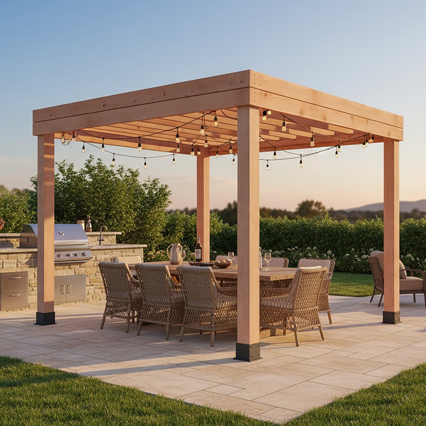 10' x 10' Western Red Cedar Urban Escape Pergola – Eartheasy