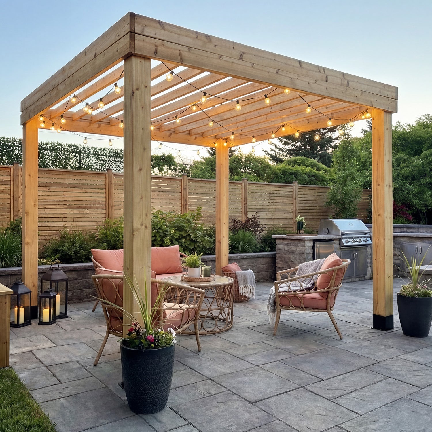 10' x 10' Western Red Cedar Urban Escape Pergola
