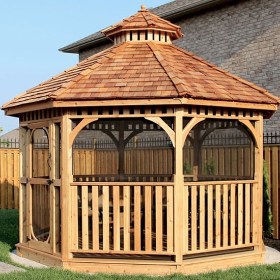 12' Cedar Panelized Octagon Gazebo Standard Kit