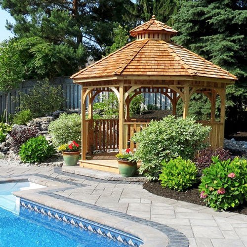 12' Cedar Panelized Octagon Gazebo Standard Kit