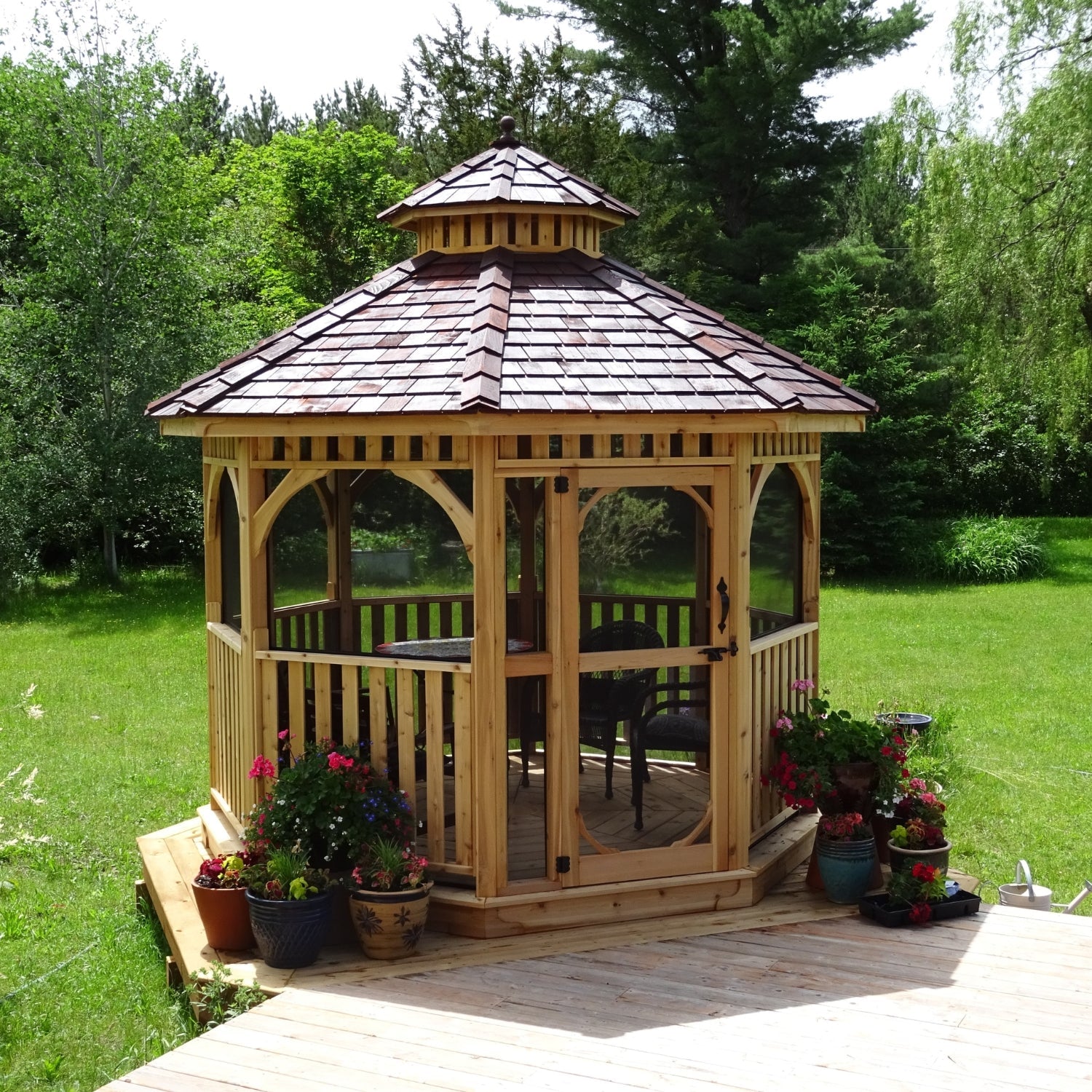 12' Cedar Panelized Octagon Gazebo Standard Kit