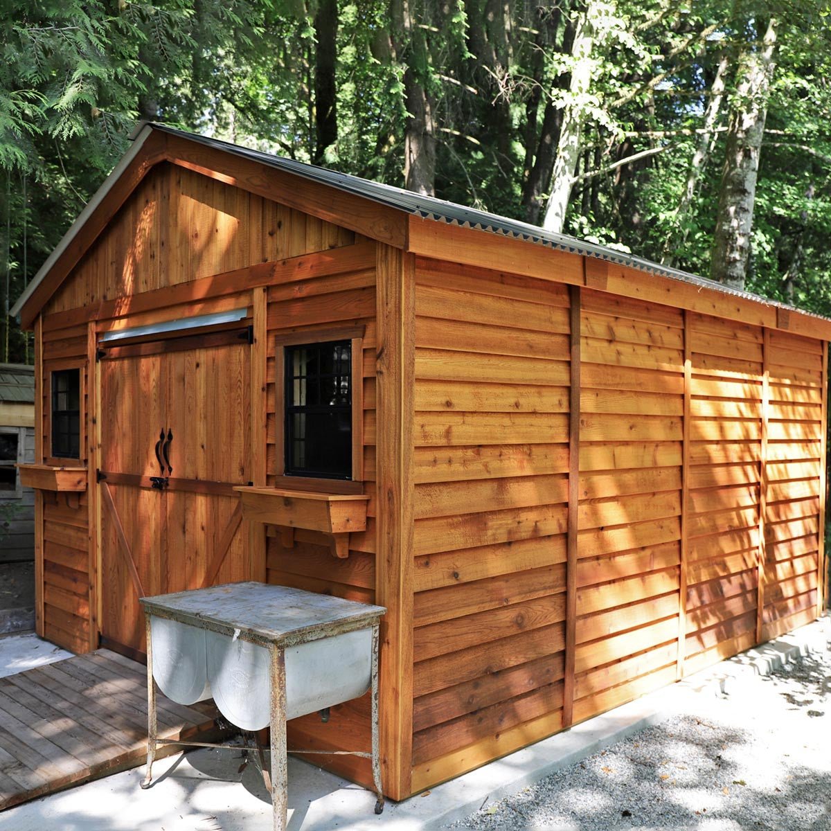 12' x 12' Space Master Cedar Storage Shed Cedar Shingle Roof