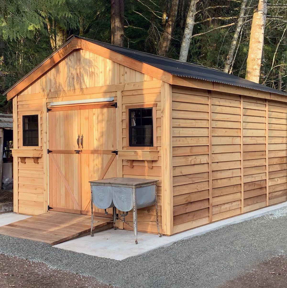 12' x 12' Space Master Cedar Storage Shed Cedar Shingle Roof