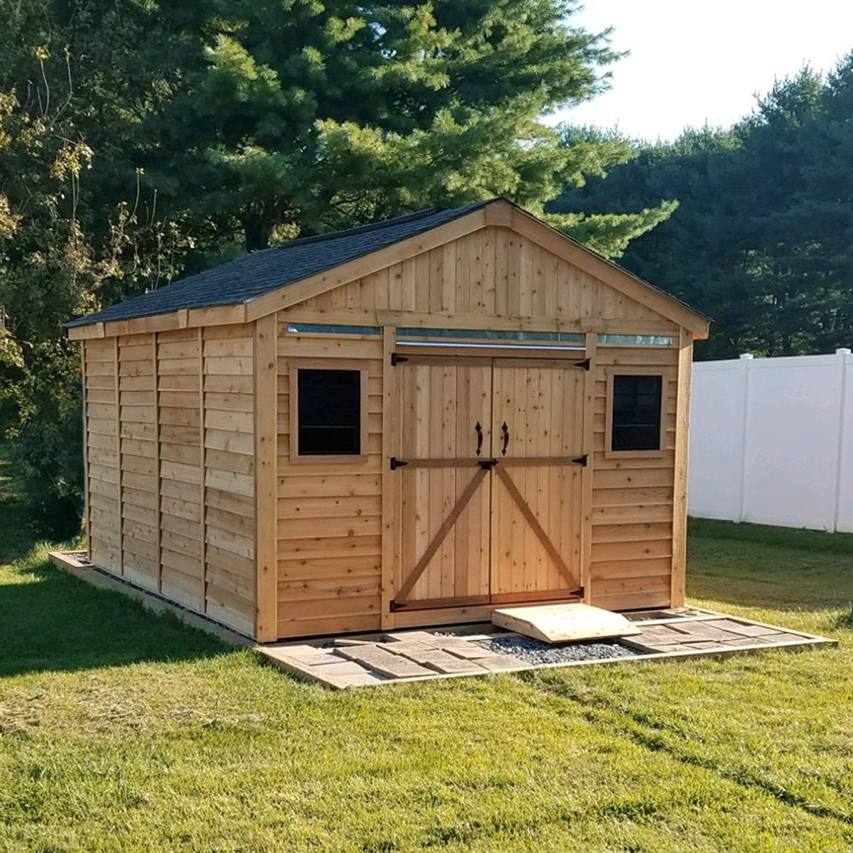 12' x 12' Space Master Cedar Storage Shed Cedar Shingle Roof