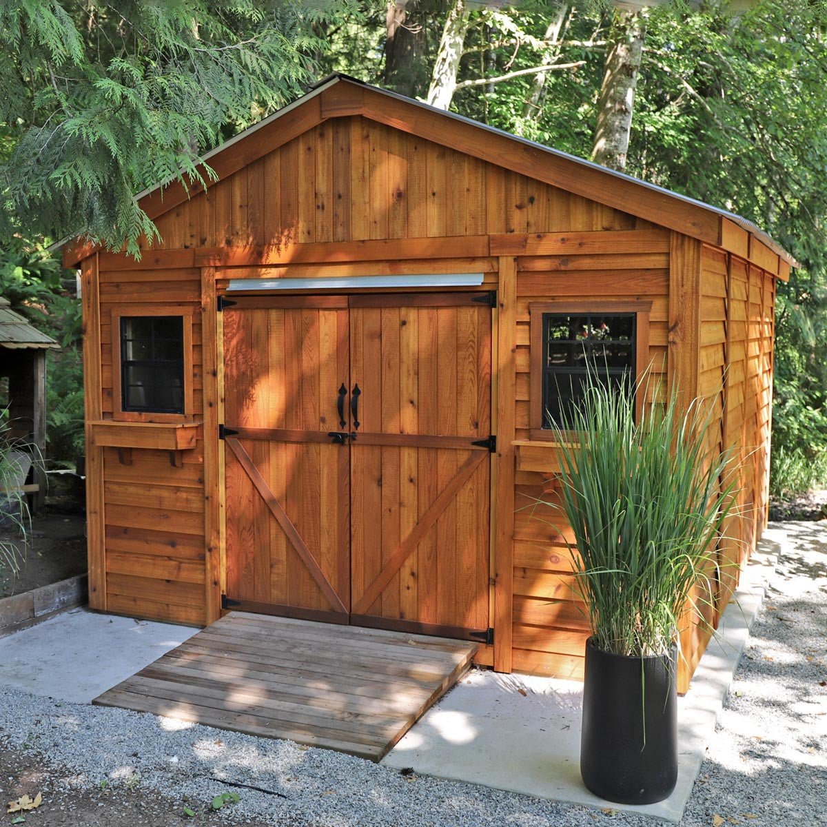12' x 12' Space Master Cedar Storage Shed Cedar Shingle Roof