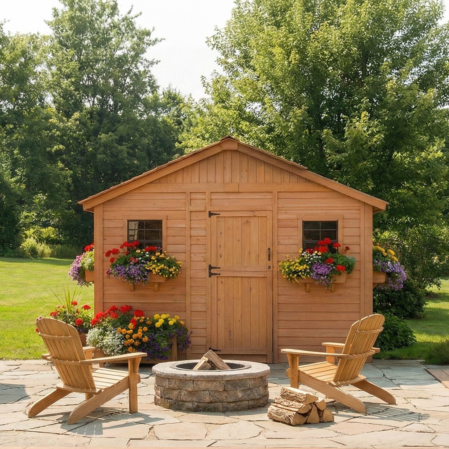 12' x 12' SunShed Garden Shed Cedar Shingle Roof