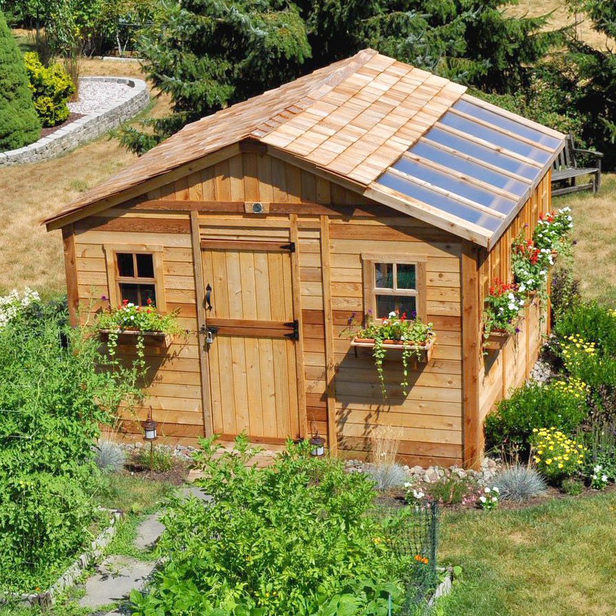 12' x 12' SunShed Garden Shed Cedar Shingle Roof