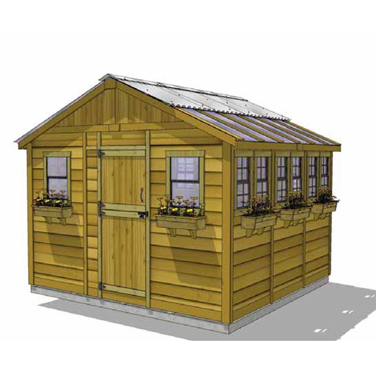 12' x 12' SunShed Garden Shed Cedar Shingle Roof