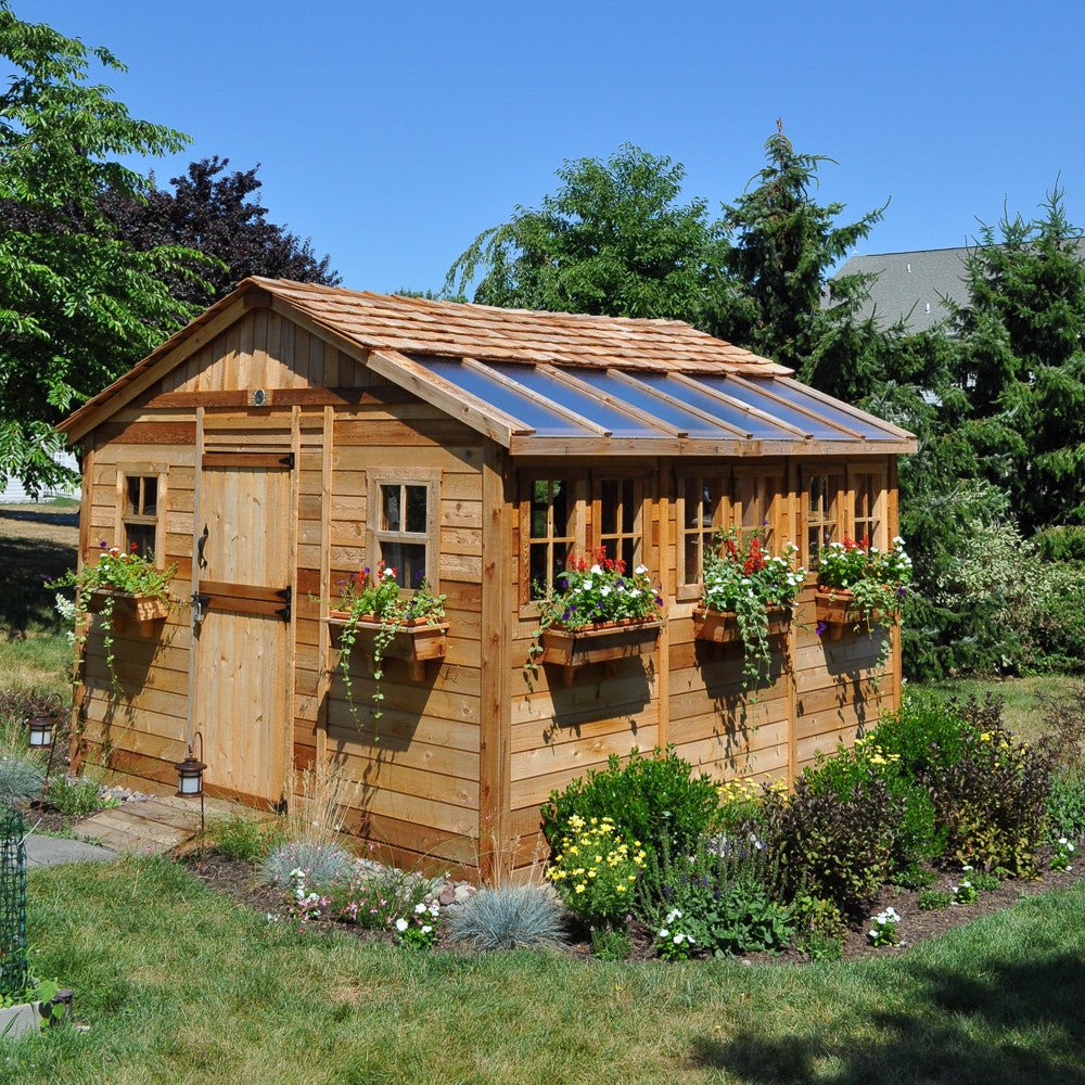 12' x 12' SunShed Garden Shed Cedar Shingle Roof
