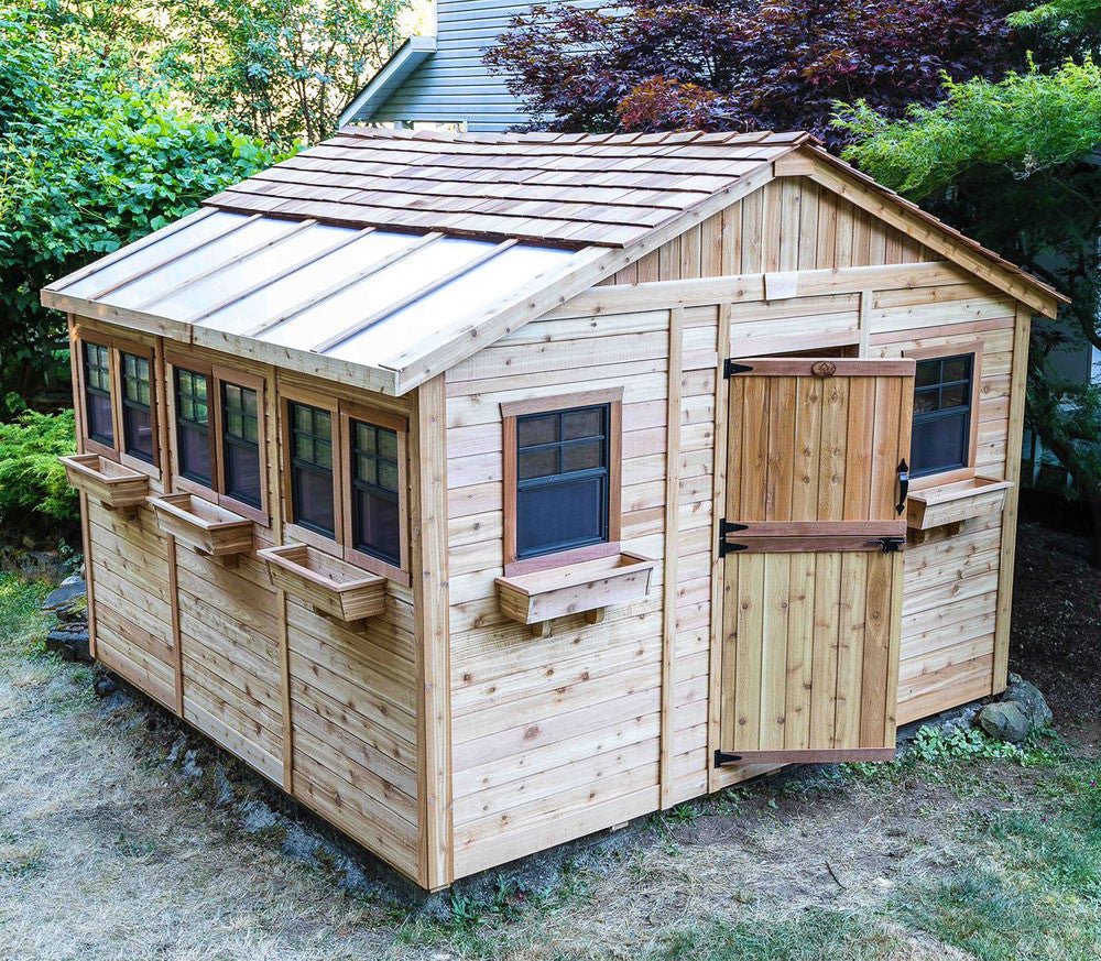 12' x 12' SunShed Garden Shed Cedar Shingle Roof