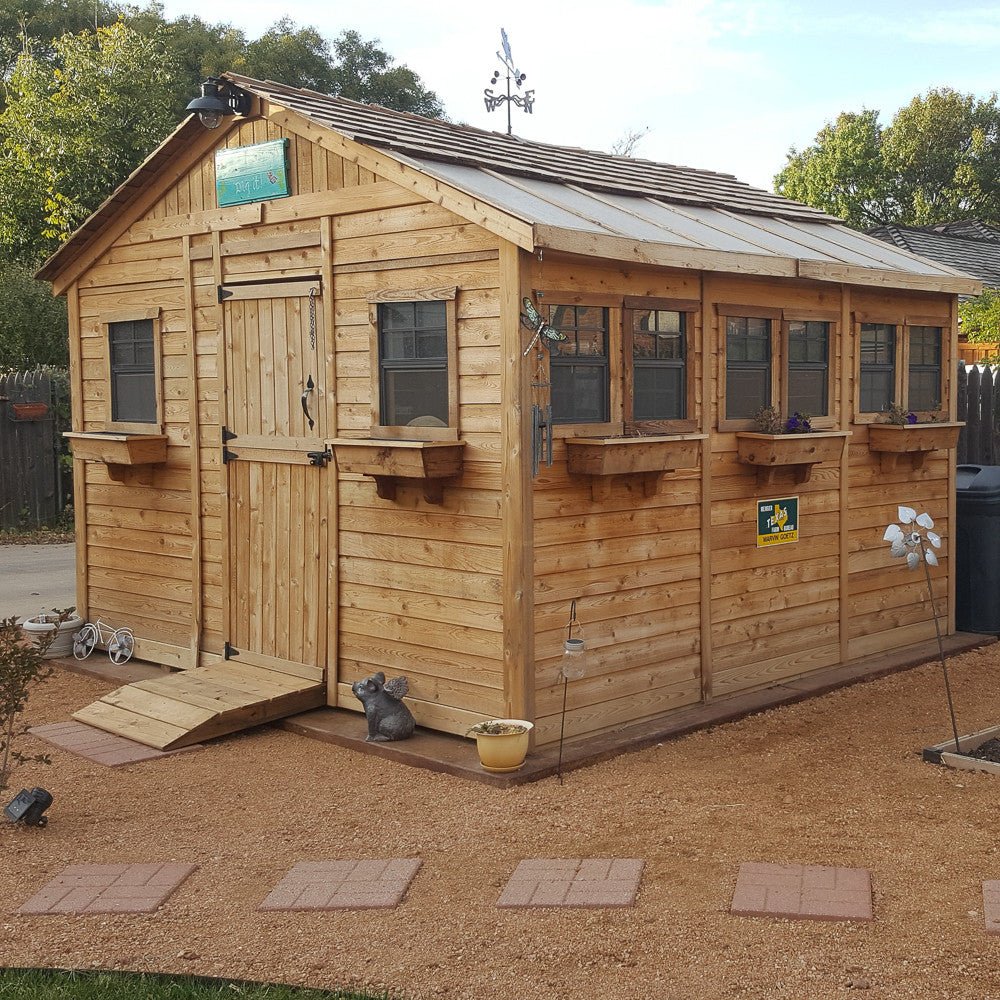 12' x 12' SunShed Garden Shed Cedar Shingle Roof