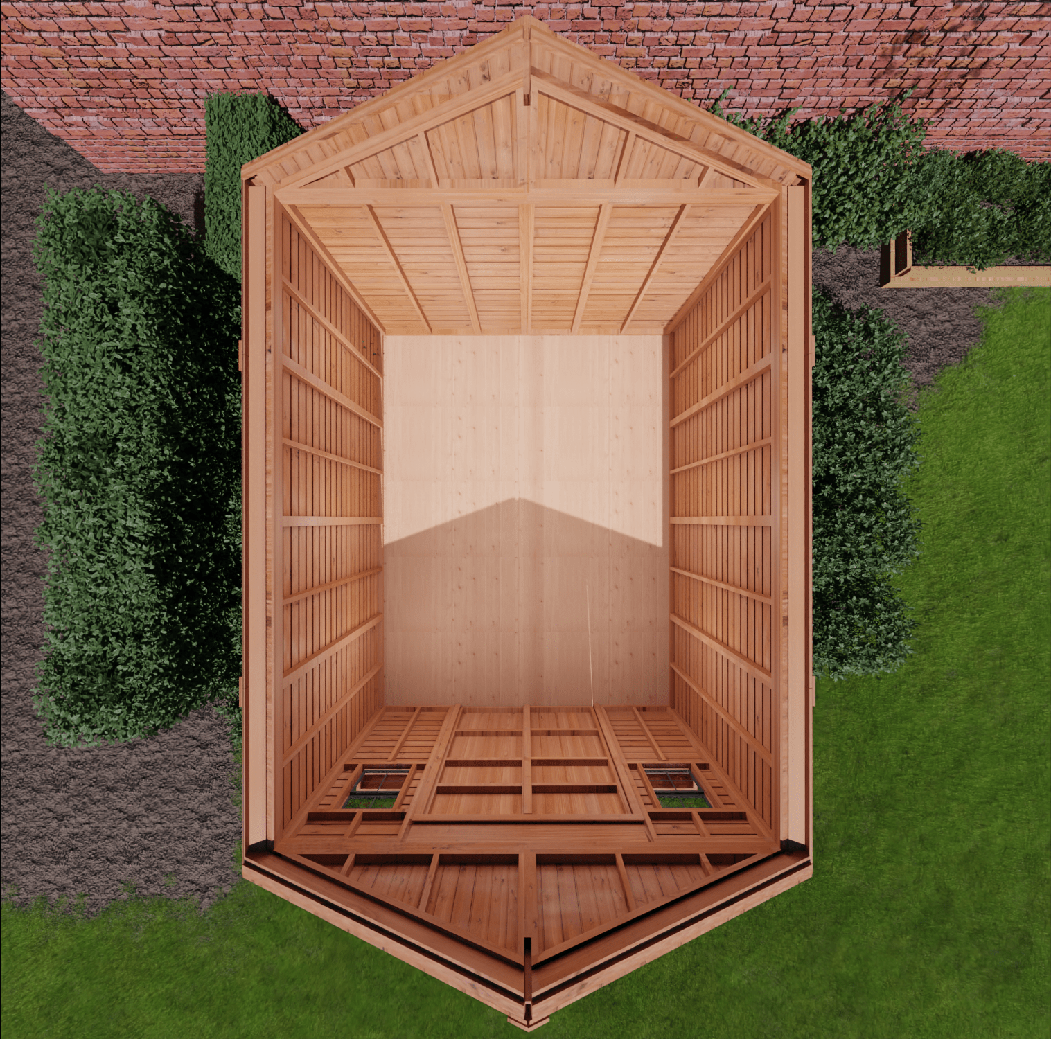 12' x 16' Space Master Cedar Storage Shed Cedar Shingle Roof
