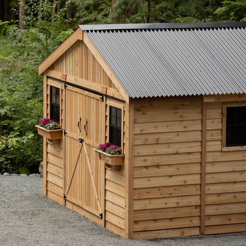 12' x 16' Space Master Cedar Storage Shed Cedar Shingle Roof
