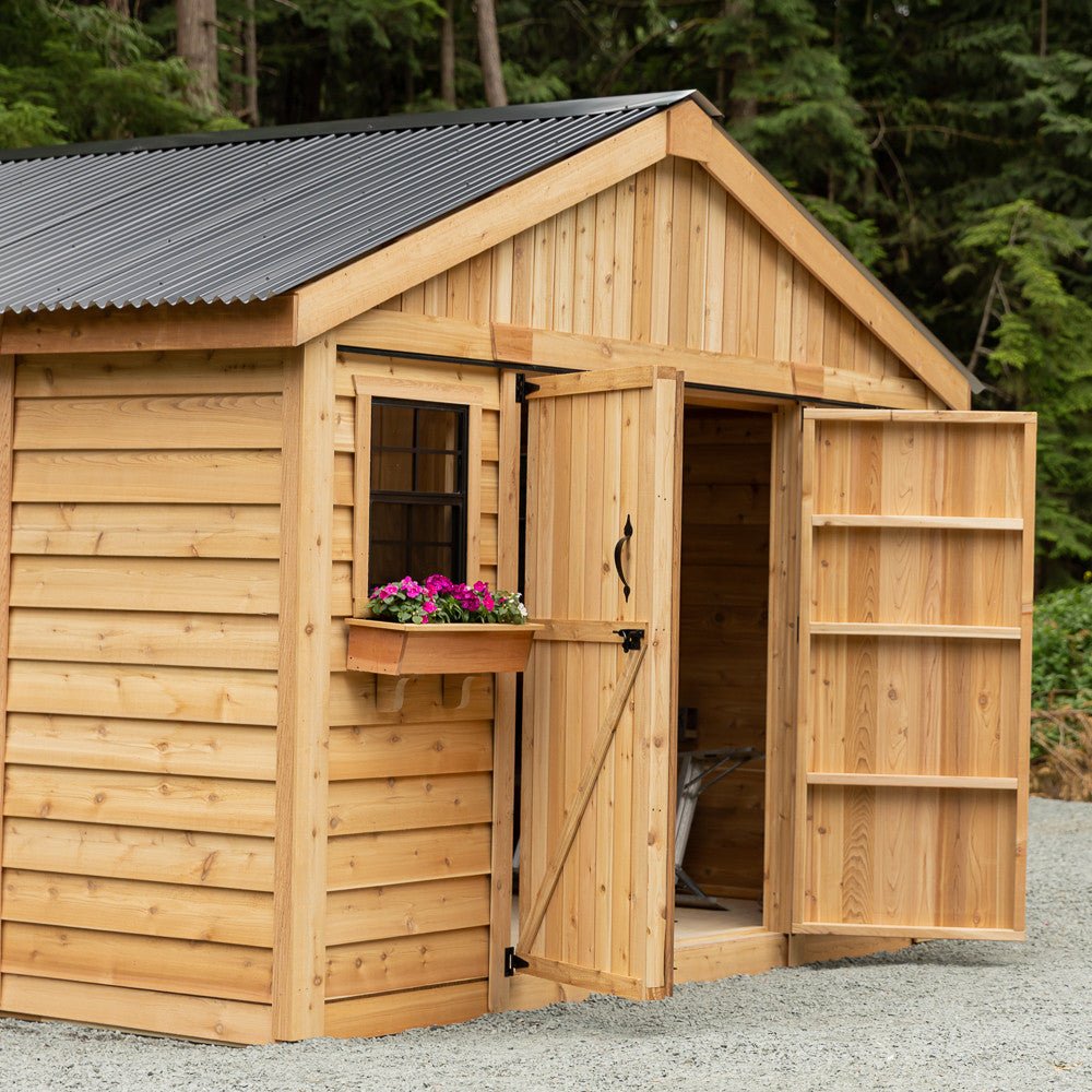 12' x 16' Space Master Cedar Storage Shed Cedar Shingle Roof