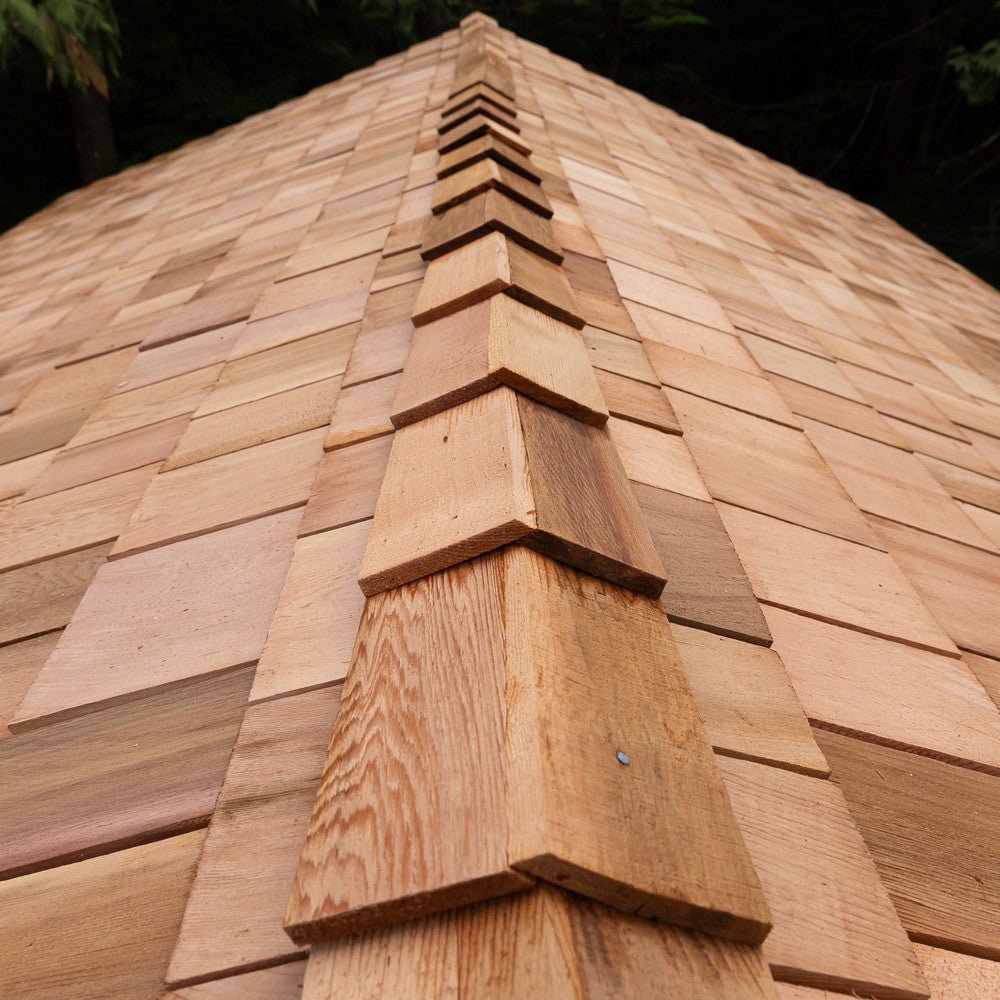 12' x 16' Space Master Cedar Storage Shed Cedar Shingle Roof