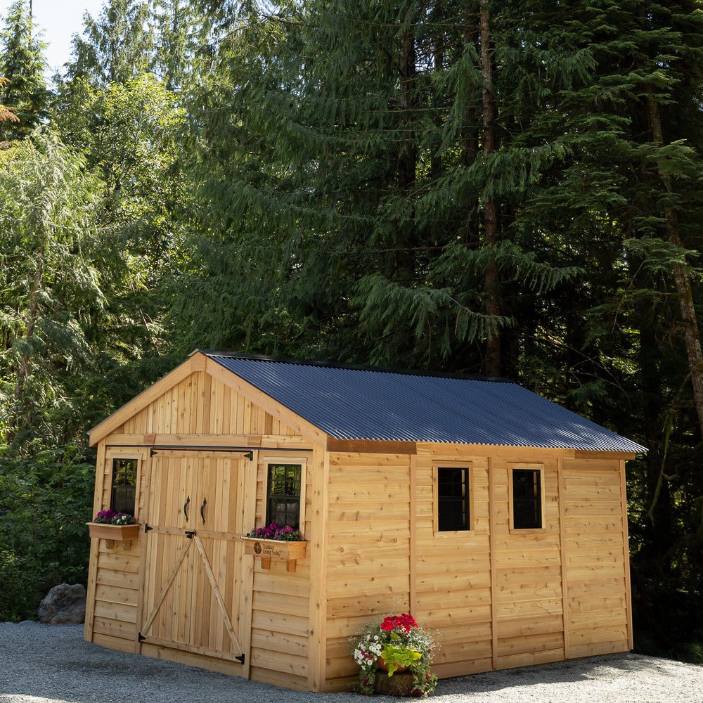 12' x 16' Space Master Cedar Storage Shed Cedar Shingle Roof