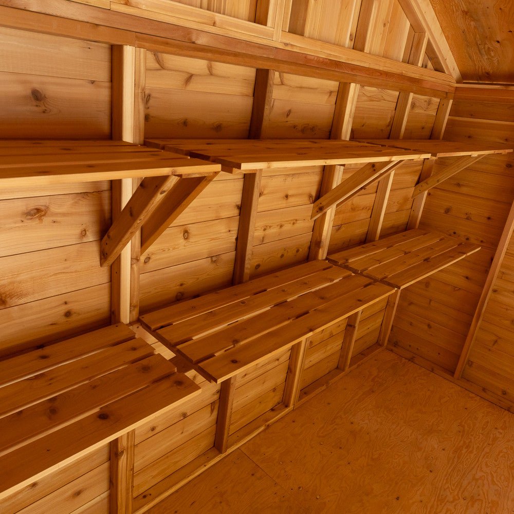 12' x 16' Space Master Cedar Storage Shed Cedar Shingle Roof
