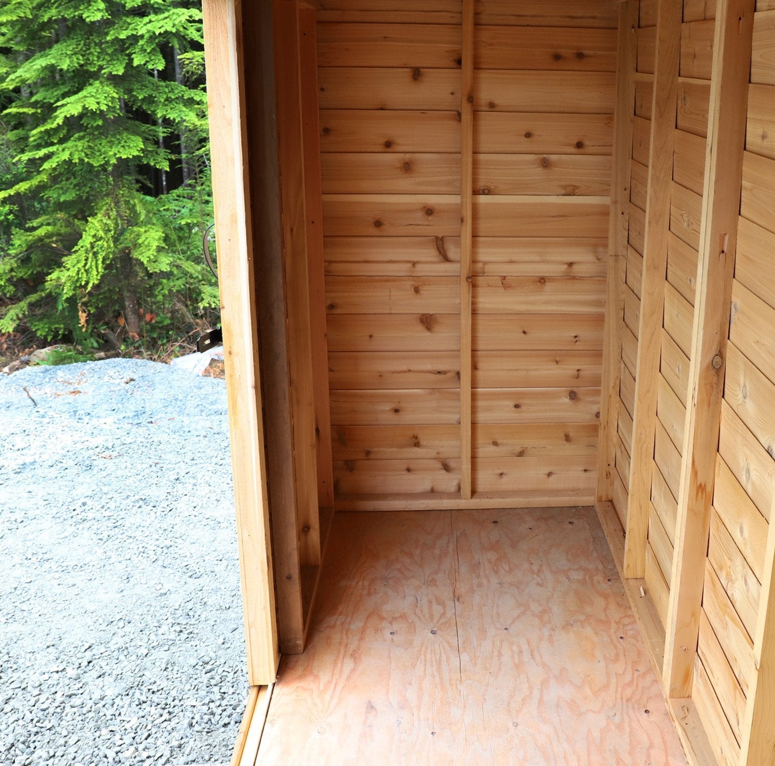 12' x 4' GardenSaver Storage Shed - Sliding Double Doors Cedar Shingle Roof
