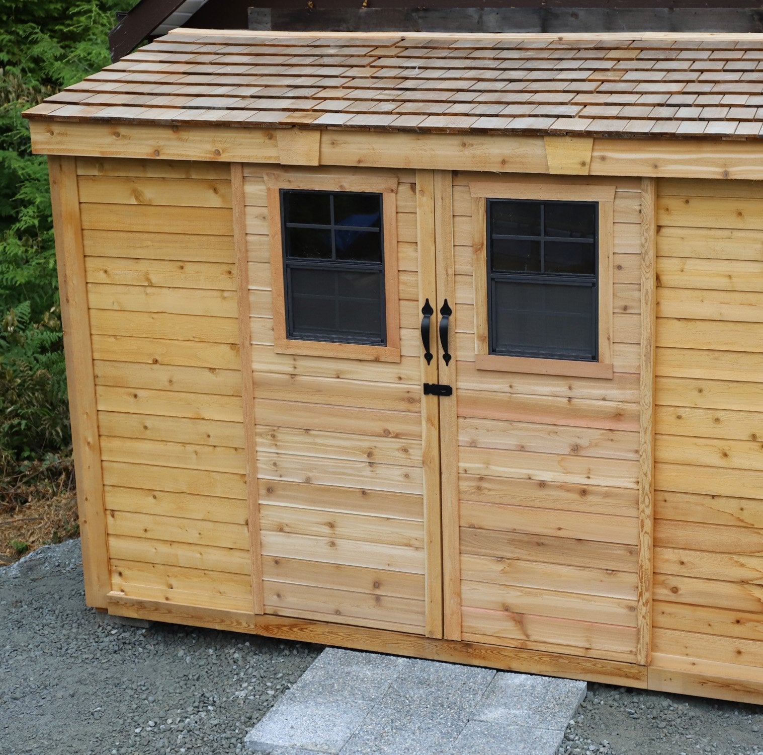 12' x 4' SpaceSaver Storage Shed - Sliding Double Doors - Eartheasy