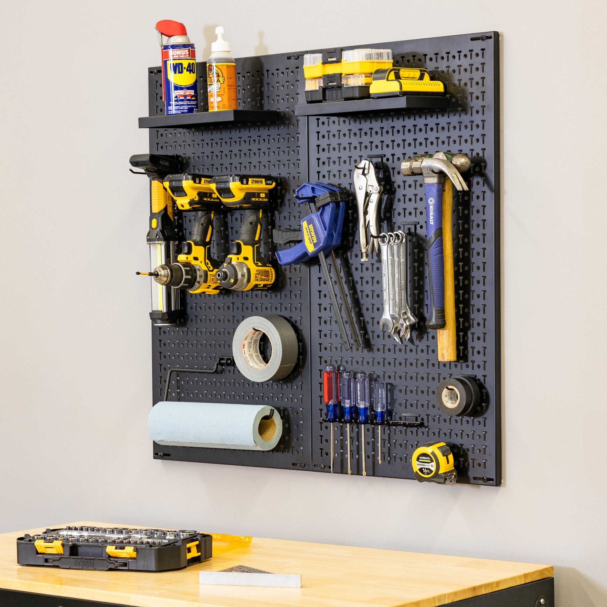 Workshop Essentials Set - 3' Wakefield Folding Workbench and Pegboard