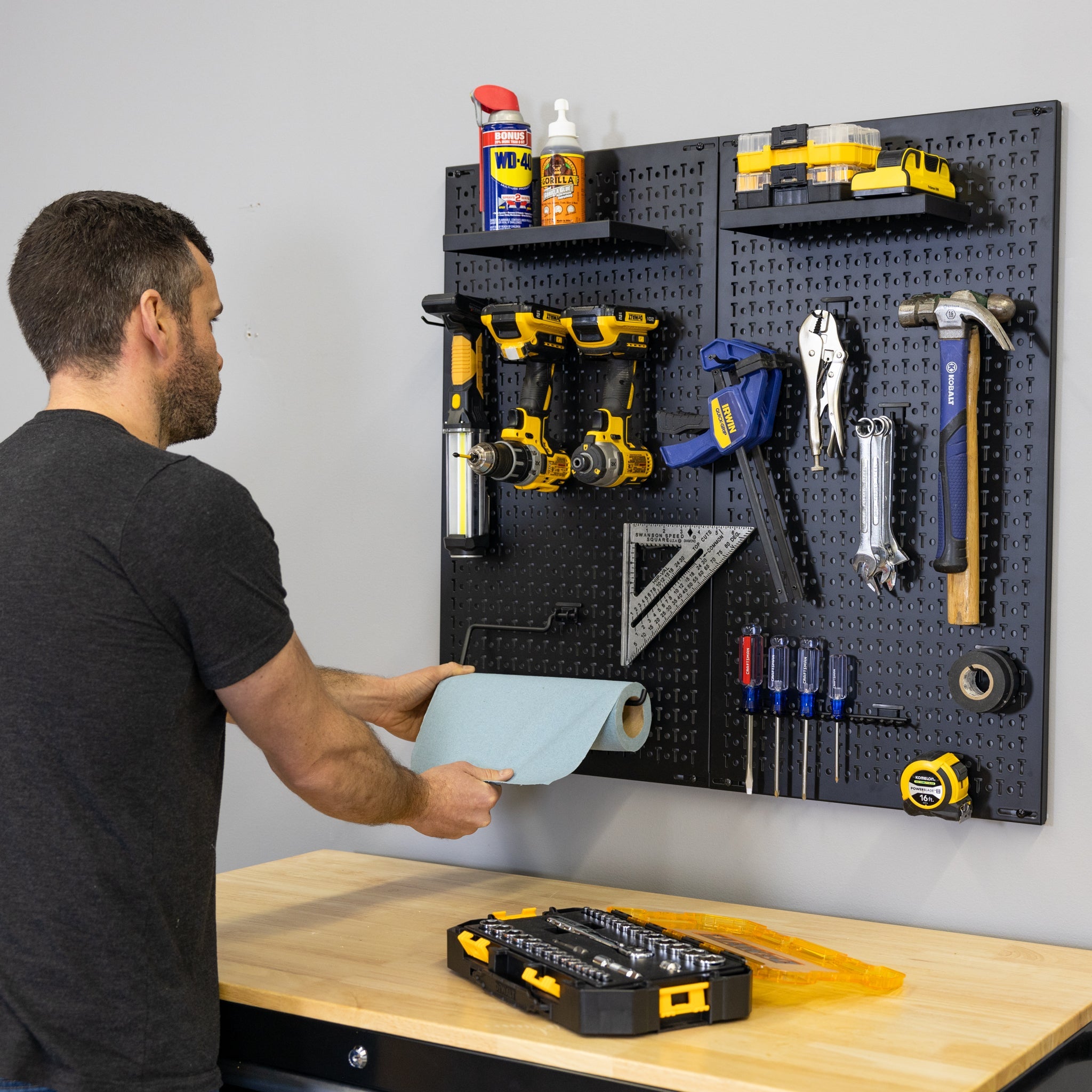 Workshop Essentials Set - 3' Wakefield Folding Workbench and Pegboard