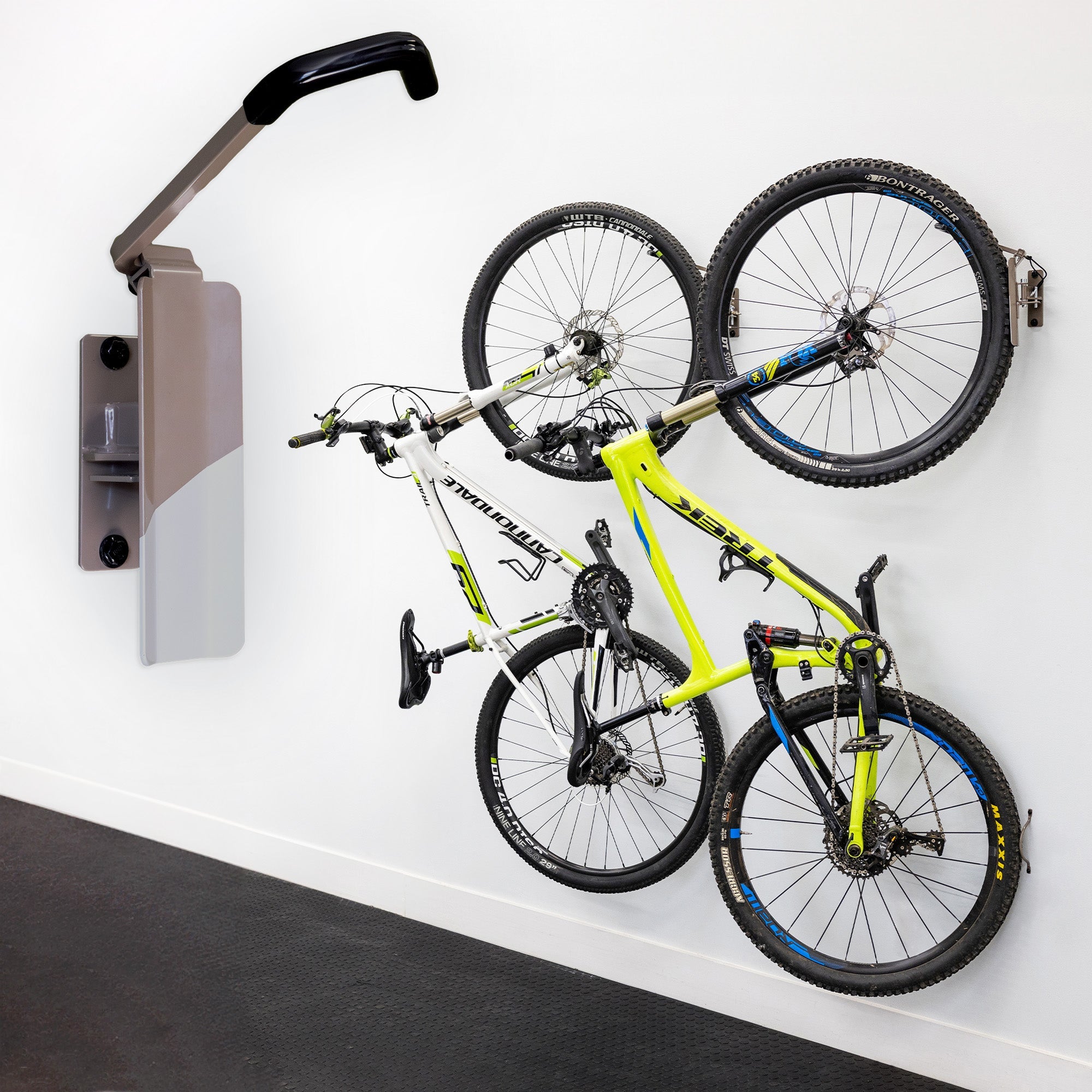 Wall-Mounted Swivel Bike Storage Hooks - 2 Pack