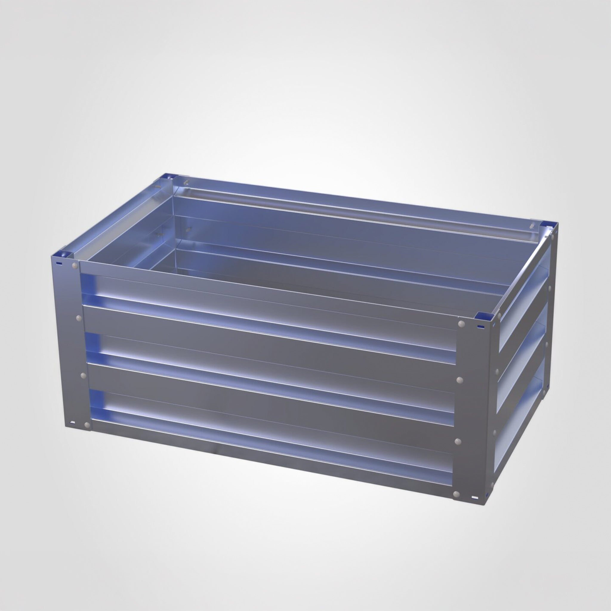 2' x 3.5' Galvanized Steel Raised Garden Bed Kit Chrome
