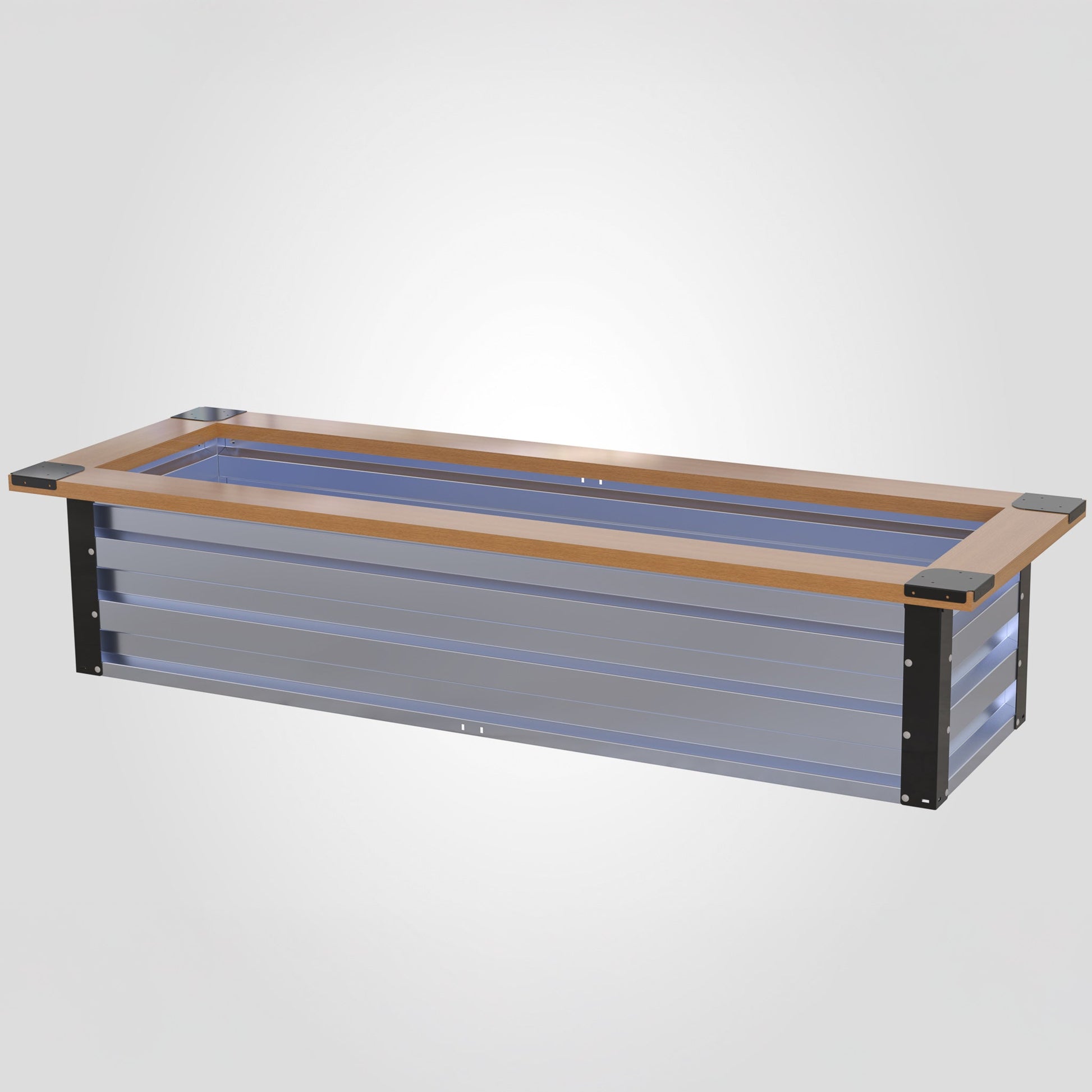 2' x 7' Galvanized Steel Raised Garden Bed Kit Black