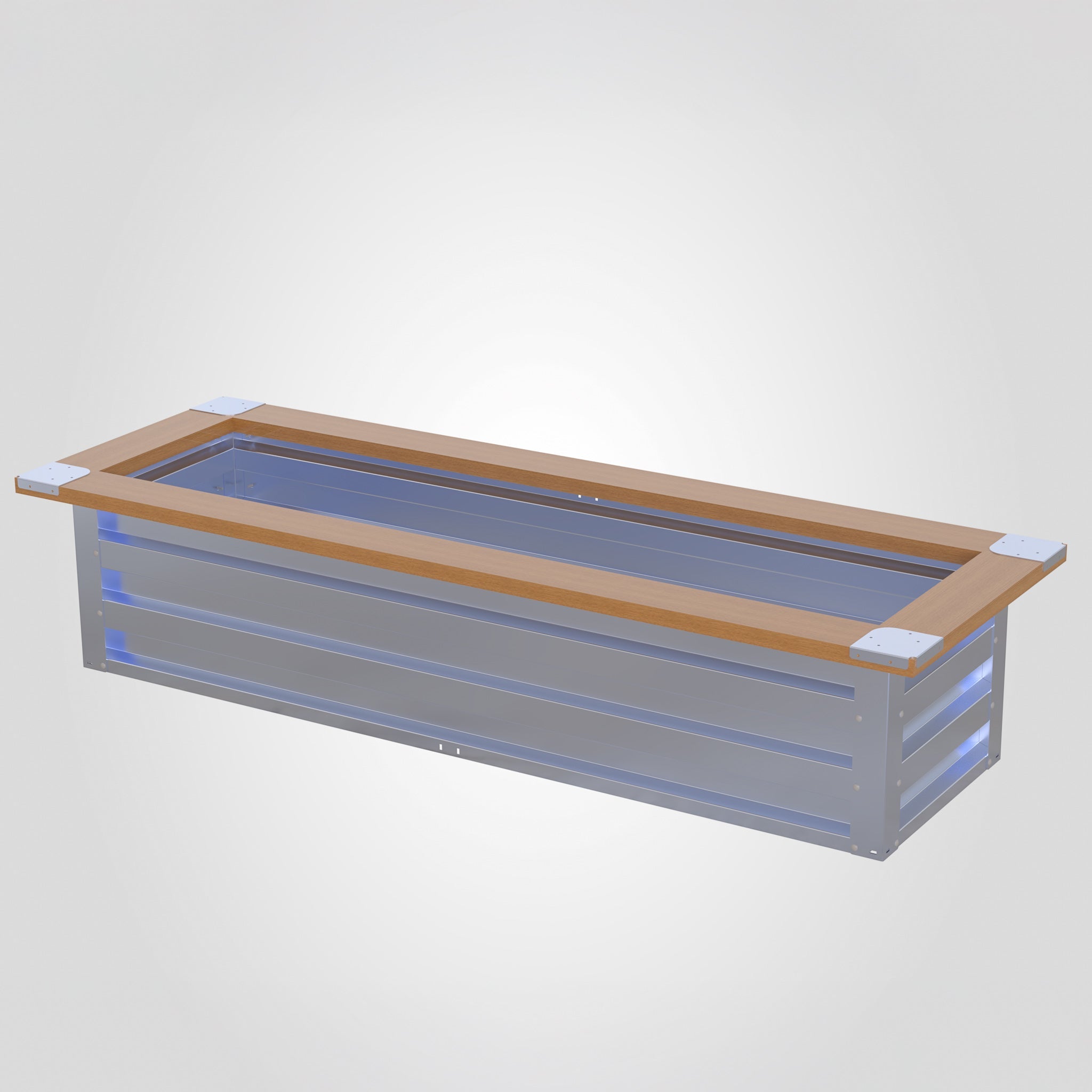 2' x 7' Galvanized Steel Raised Garden Bed Kit Black
