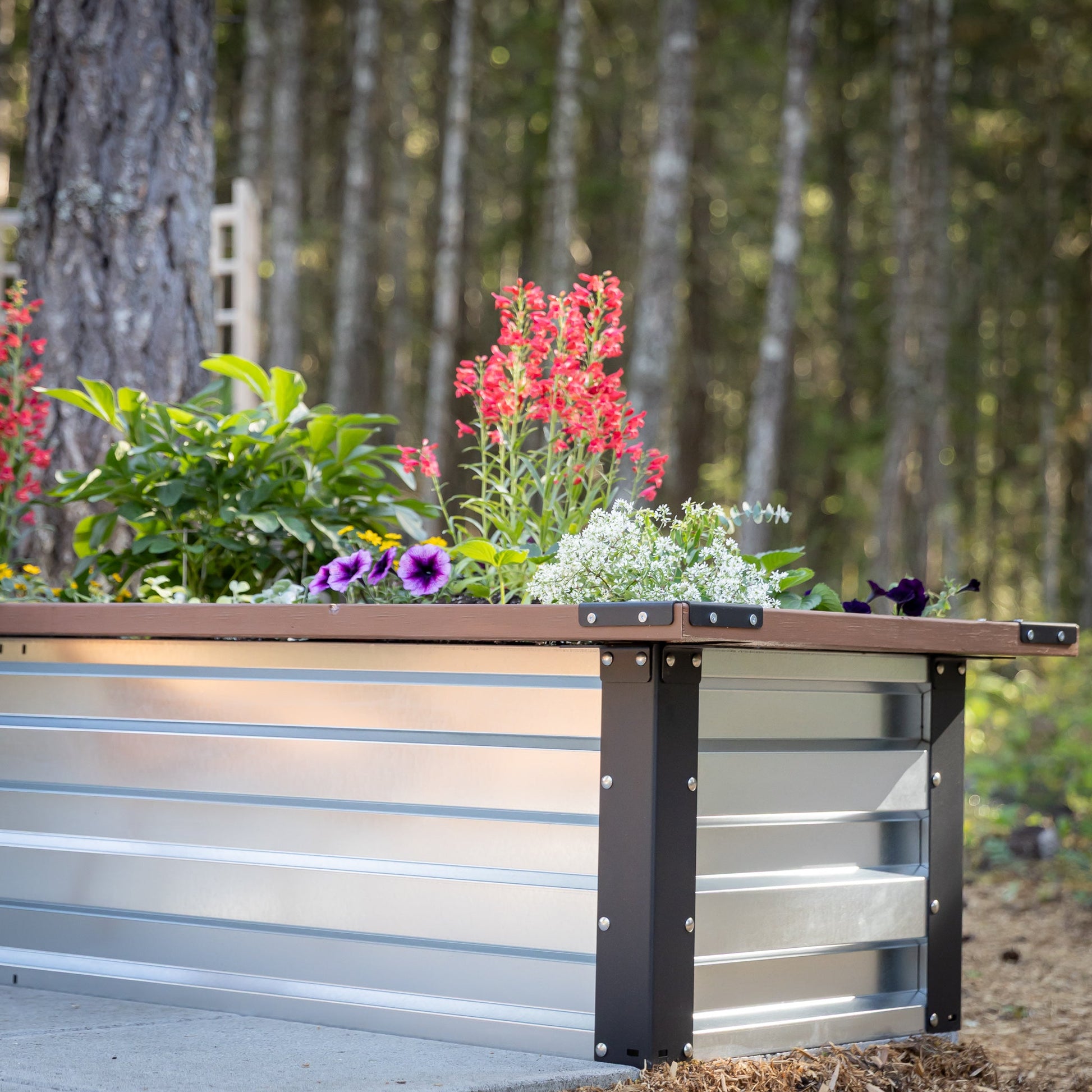 2' x 7' Galvanized Steel Raised Garden Bed Kit Chrome