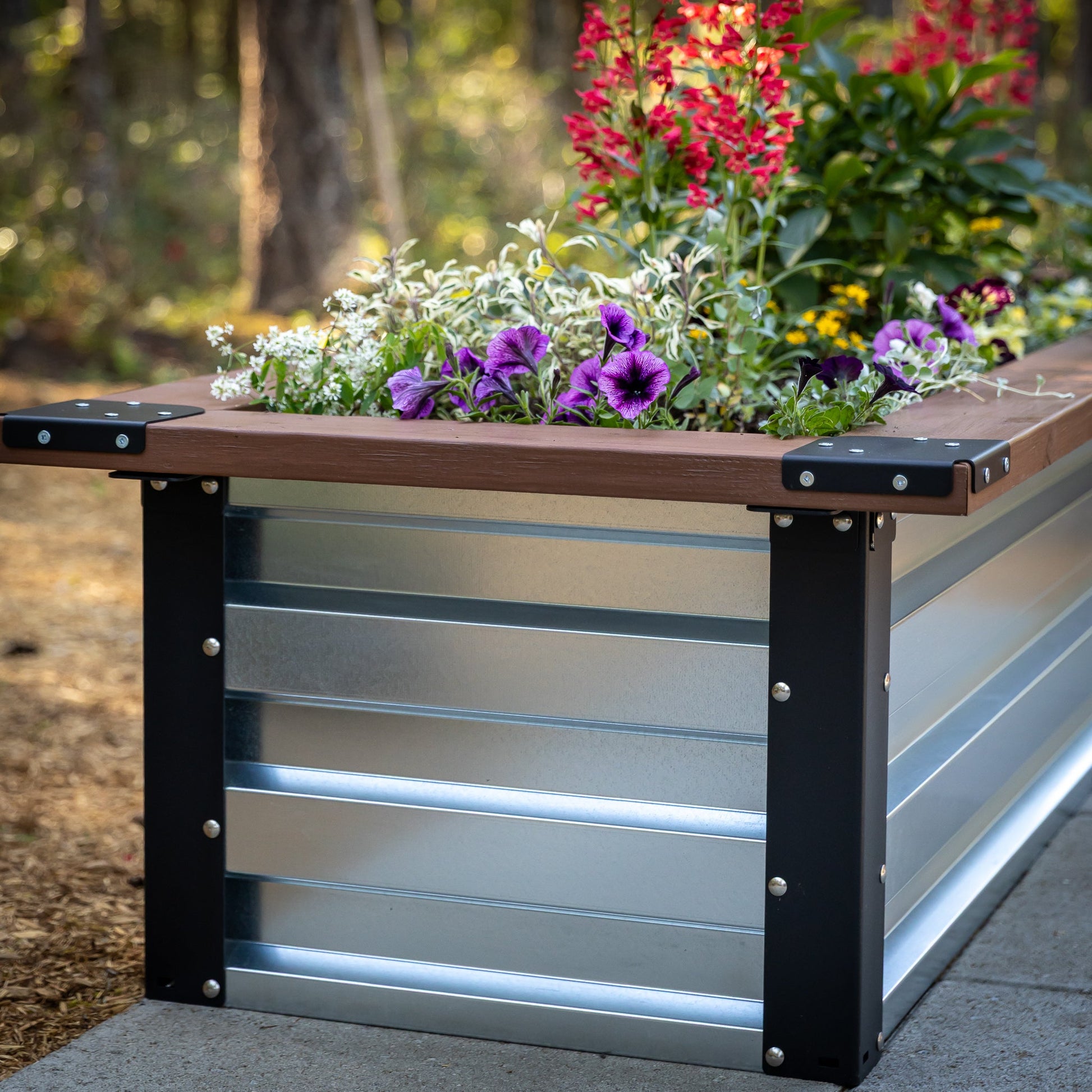 2' x 7' Galvanized Steel Raised Garden Bed Kit Chrome
