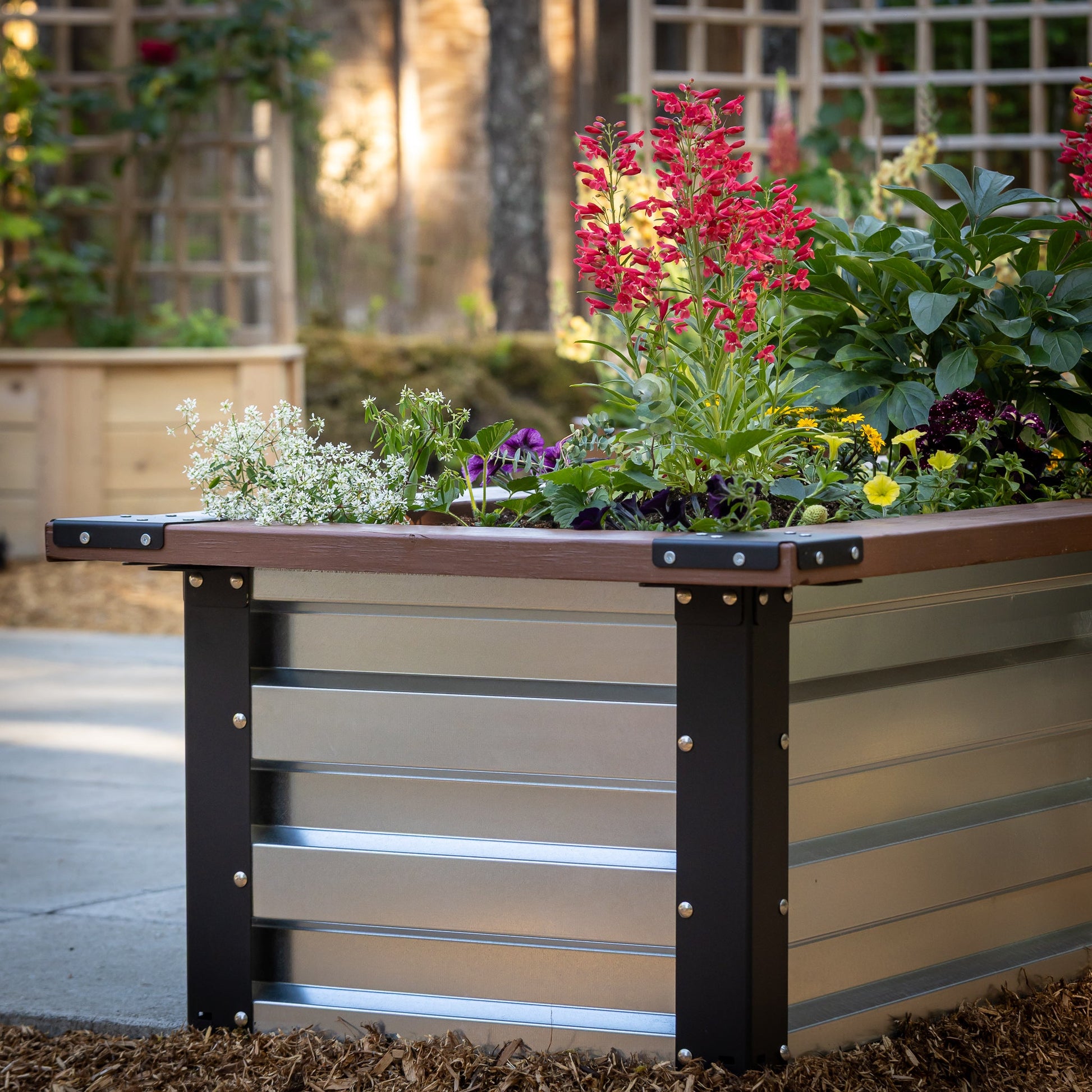 2' x 7' Galvanized Steel Raised Garden Bed Kit Chrome