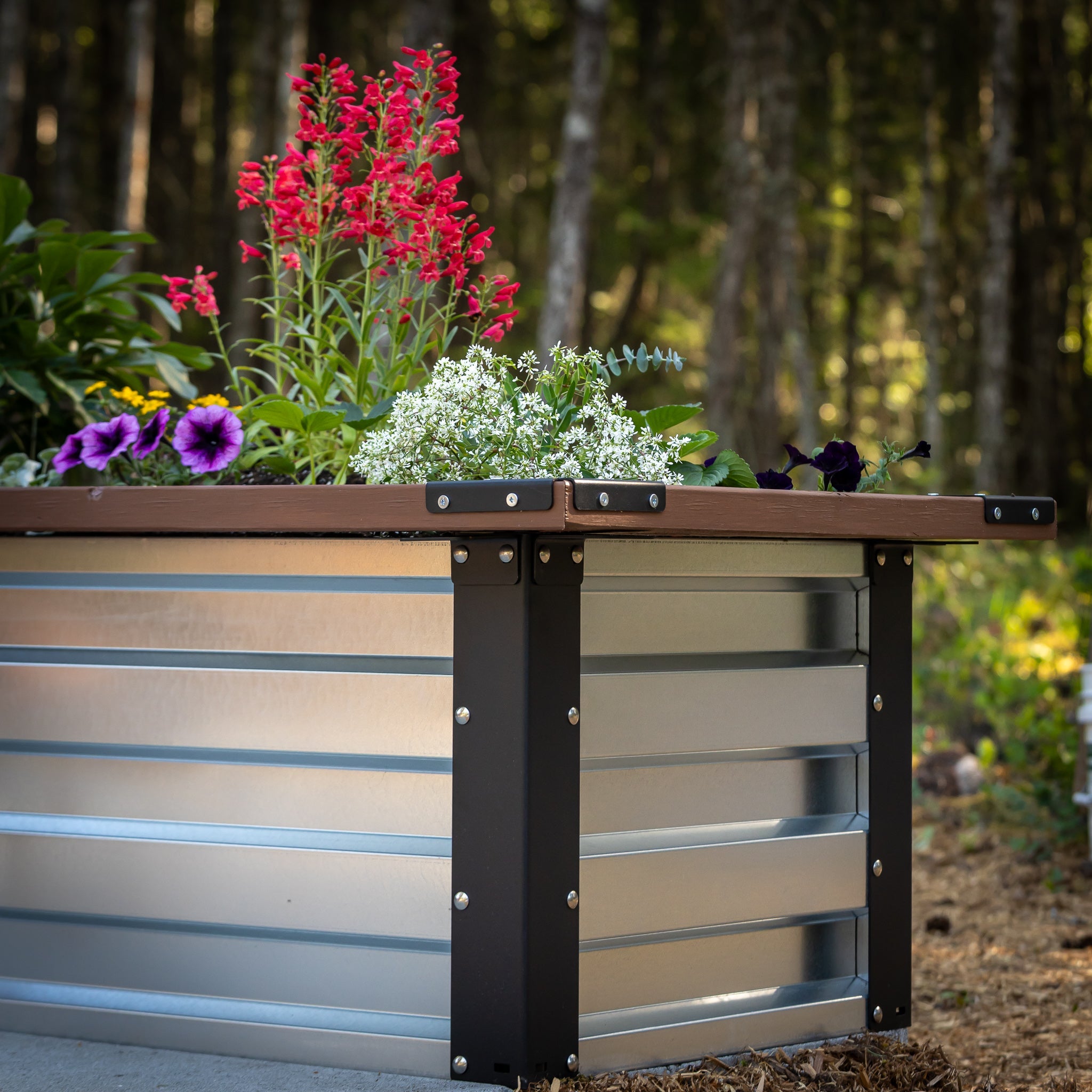 2' x 7' Galvanized Steel Raised Garden Bed Kit Chrome