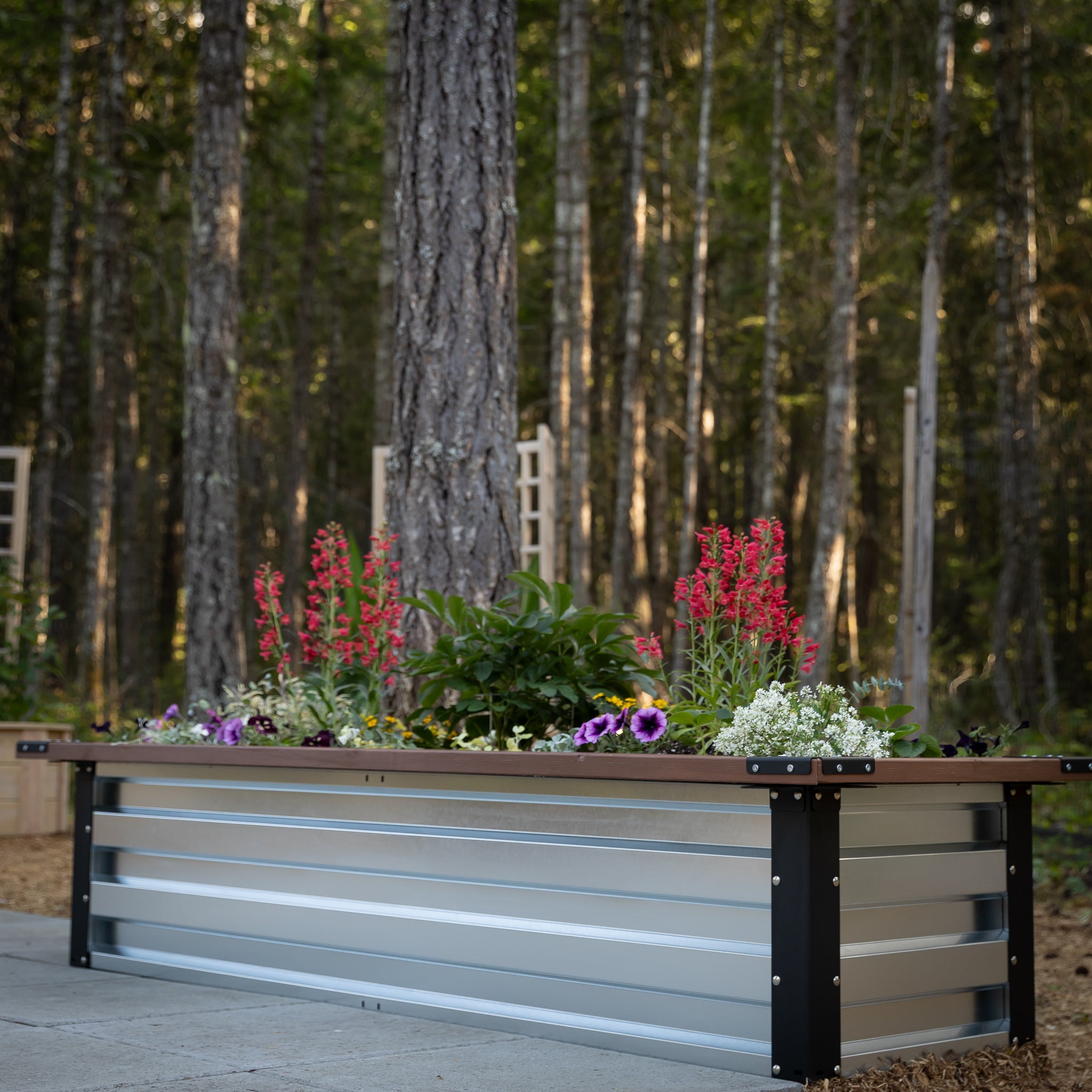 2' x 7' Galvanized Steel Raised Garden Bed Kit Chrome
