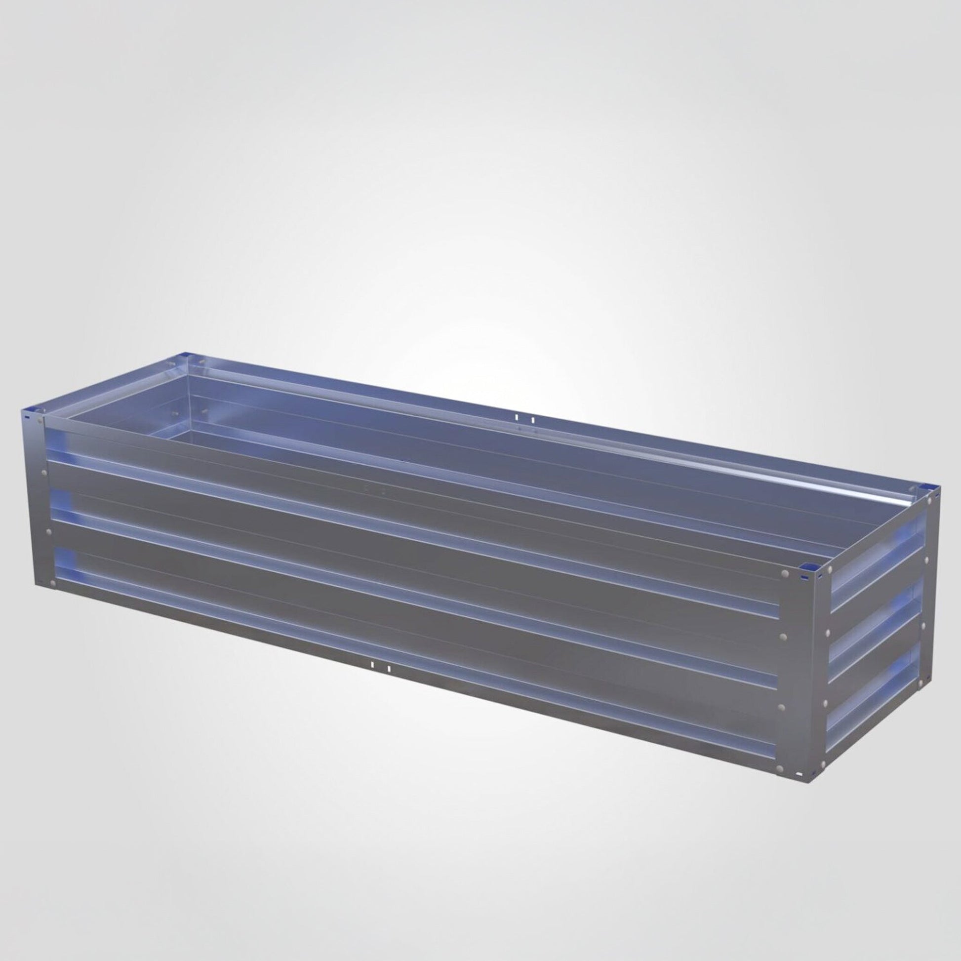 2' x 7' Galvanized Steel Raised Garden Bed Kit Chrome