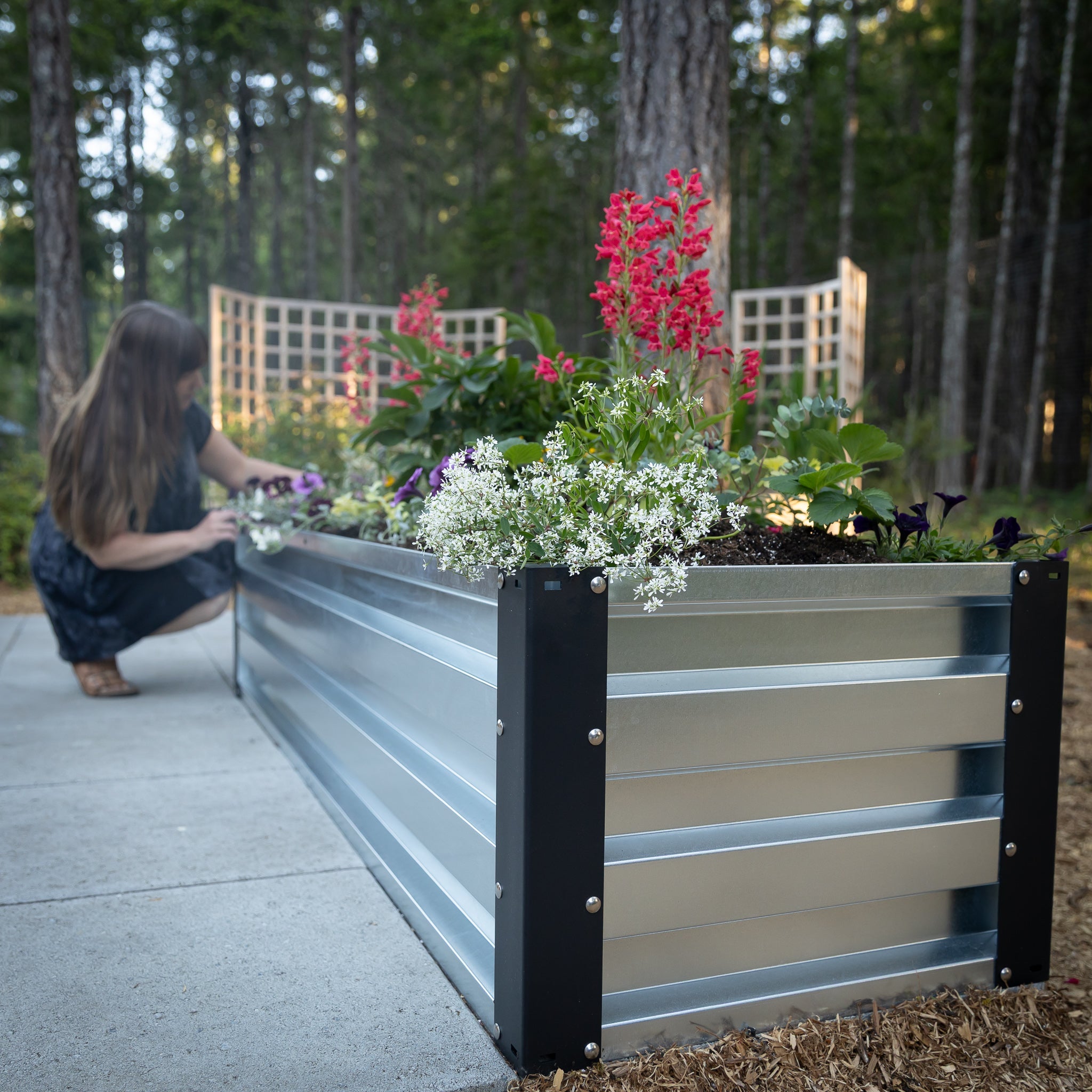 2' x 7' Galvanized Steel Raised Garden Bed Kit Chrome option3