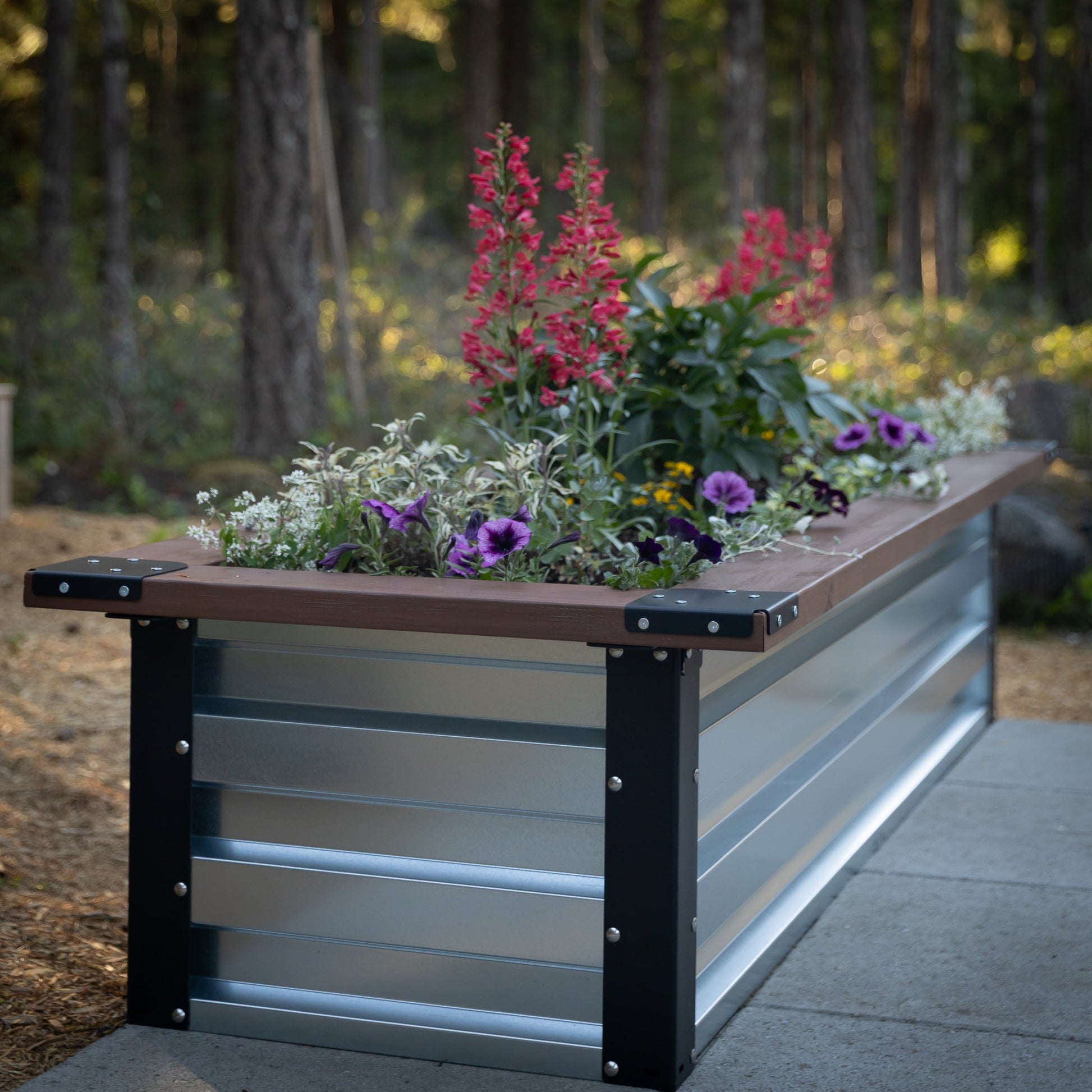 2' x 7' Galvanized Steel Raised Garden Bed Kit Chrome