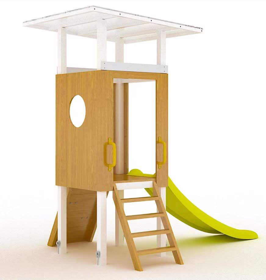 Forest Compact Wooden Playhouse & Swing Frame - Outdoor Toddler Swing Set