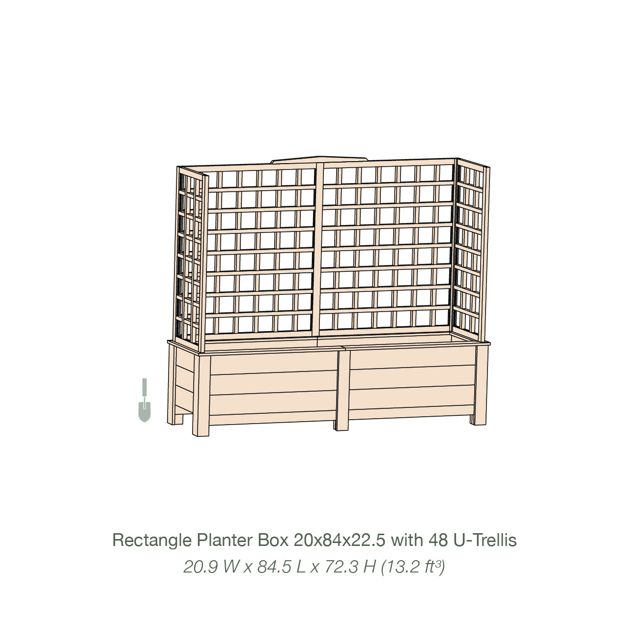 Natural Cedar Planter Box with U-Trellis