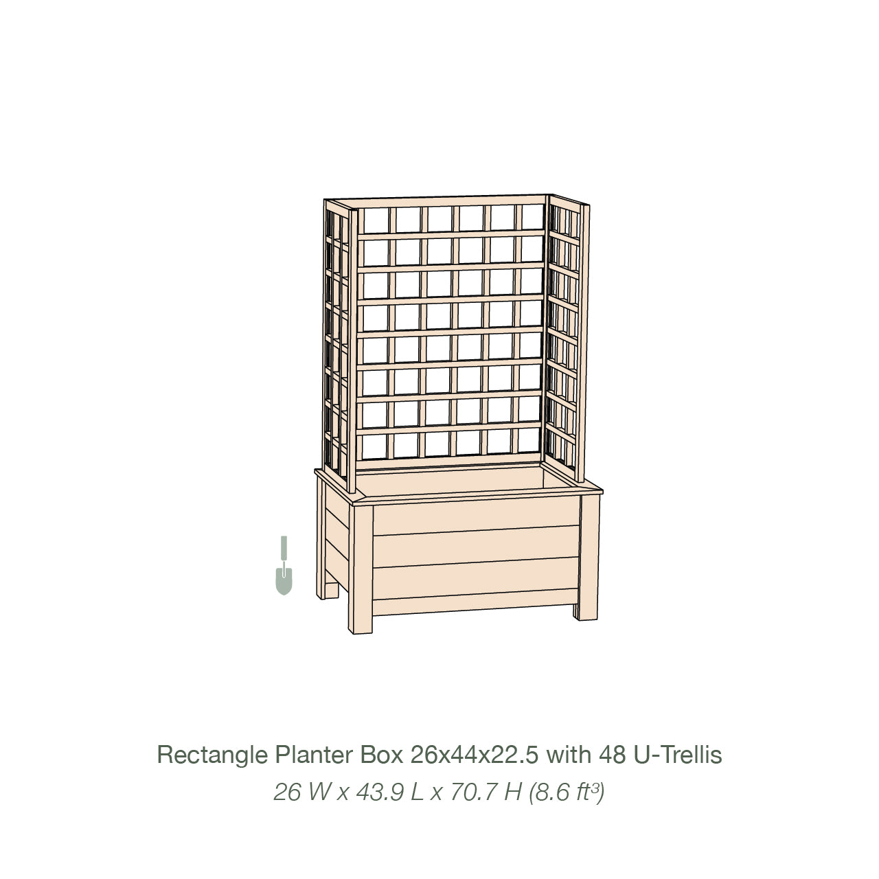 Natural Cedar Planter Box with U-Trellis