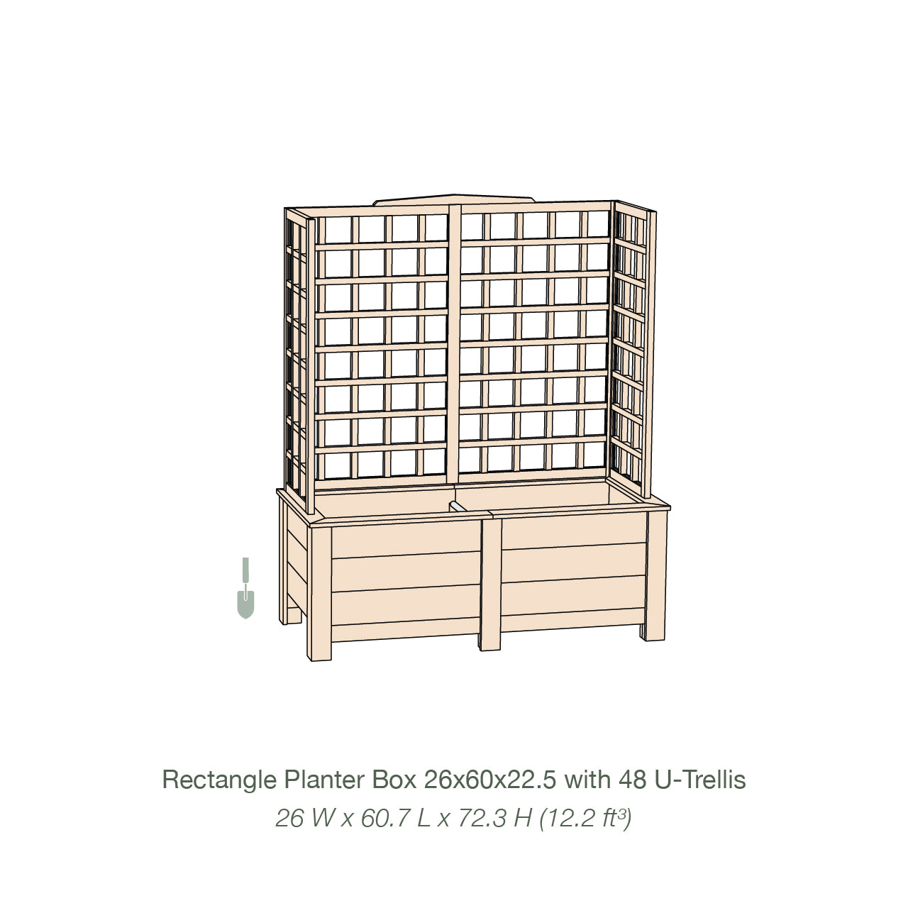 Natural Cedar Planter Box with U-Trellis